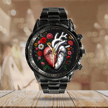 Discover Flower Heart Spring by Tobe Fonseca Calendar Steel Band Watch