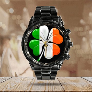 Discover Irish Flag Ireland Flag ST PATRICKS DAY Calendar Steel Band Watch