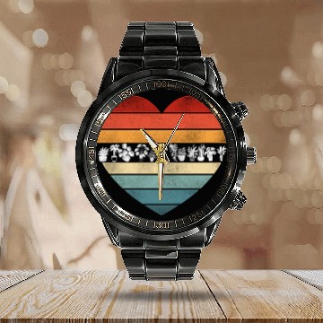 Discover Plant Lover Gardening Heart Retro Calendar Steel Band Watch