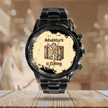 Discover Adventure is Calling Calendar Steel Band Watch