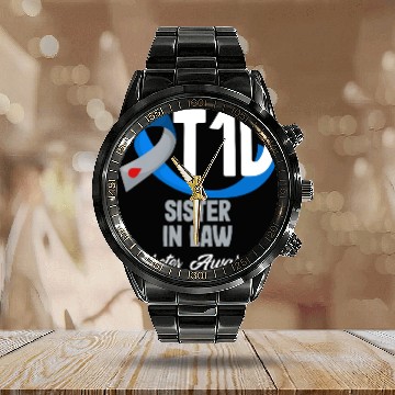 Discover T1D Sister In Law Diabetes Type 1 Awareness Calendar Steel Band Watch