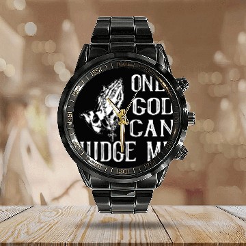 Discover ONLY GOD CAN JUDGE ME Calendar Steel Band Watch