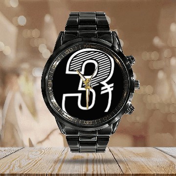 Discover Number 3 Sports Jersey 3rd birthday Calendar Steel Band Watch