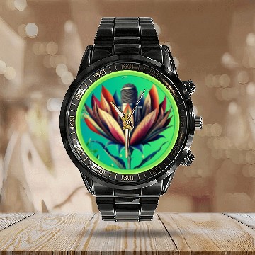 Discover Blooming Microphone Calendar Steel Band Watch