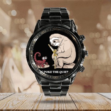 Discover Scorpio Zodiac Sloth Don't Poke The Quiet Ones Calendar Steel Band Watch