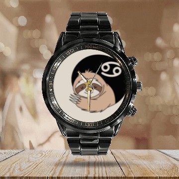 Discover Cancer Zodiac Sloth Embrace the Calmness Calendar Steel Band Watch