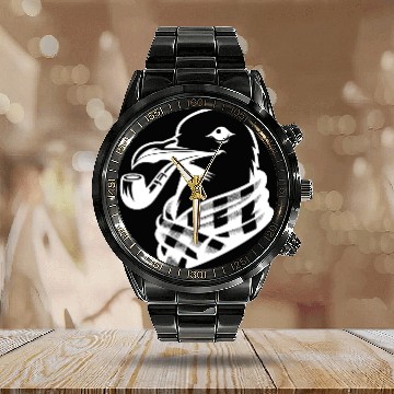 Discover Pipe-diving Seafarer Seagull As A Coastal Motif Calendar Steel Band Watch