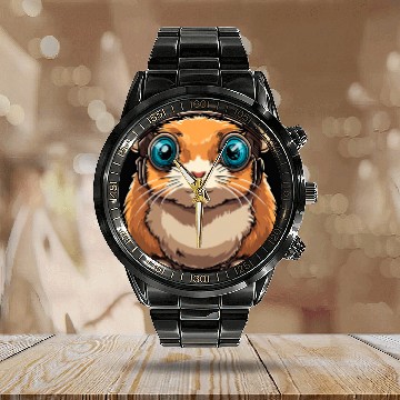 Discover Cyborg Hamster Calendar Steel Band Watch
