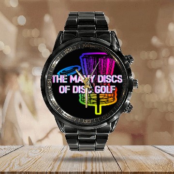 Discover Many Discs of Disc Golf Hobby Golfer Activities Calendar Steel Band Watch