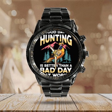 Discover Pheasant Hunting for Hunters Calendar Steel Band Watch