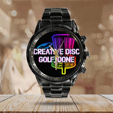 Discover Creative Disc Golf Done Motivational Quote Golfer Calendar Steel Band Watch