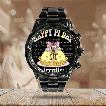Discover Pi Day Math Coach Teacher Pi Day Coquette Bow Calendar Steel Band Watch