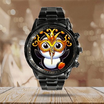 Discover Mardi Gras Penguin Mask Carnival Costume Calendar Steel Band Watch
