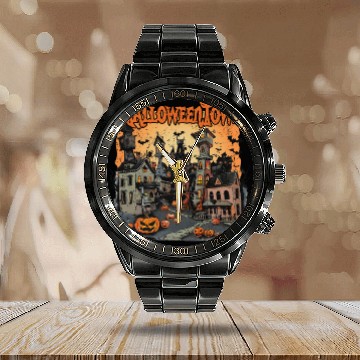 Discover Halloween Town Calendar Steel Band Watch