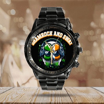 Discover Clover Sway AI Graphic and Typography Calendar Steel Band Watch