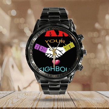 Discover I AM YOUR NEIGHOUR NEW MEXICO AND COLORADO Calendar Steel Band Watch
