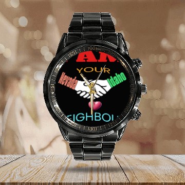 Discover I AM YOUR NEIGHOUR NEVADA AND IDAHO Calendar Steel Band Watch