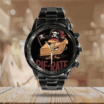 Discover Pi-Rate, PI Pirate Fun for Math Lovers on Pi Day Calendar Steel Band Watch