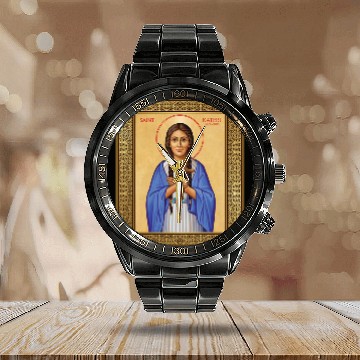 Discover St Kateri Tekakwitha Lily of the Mohawks Catholic Calendar Steel Band Watch