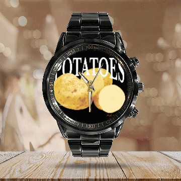 Discover Earthy Potato Graphic Calendar Steel Band Watch