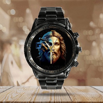 Discover Eyes on God Hands On Lens Calendar Steel Band Watch
