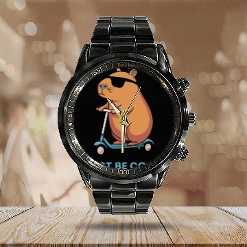 Discover Just Be Cool – Chill & Funny Capybara Design! Calendar Steel Band Watch