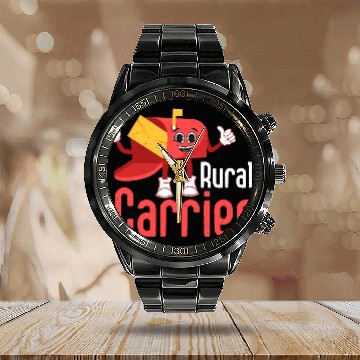 Discover Rural Carrier Mailman Postal Worker Calendar Steel Band Watch