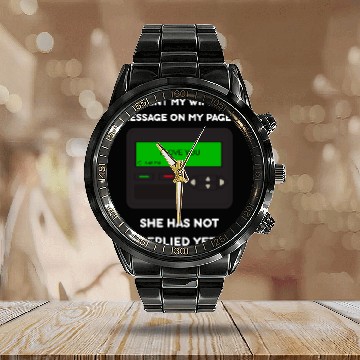Discover Lost in the 90s: Waiting for a Reply Calendar Steel Band Watch