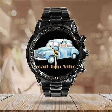 Discover “Road Trip Vibes – Adventure on the Open Road” Calendar Steel Band Watch