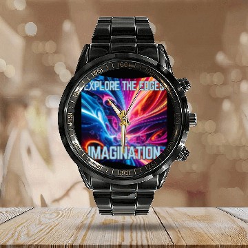 Discover Surreal Spectrum - Explore the edges of imaginatio Calendar Steel Band Watch