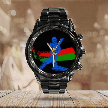 Discover Afghanistan Cricket Calendar Steel Band Watch