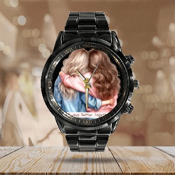 Discover Always Better Together Best Friends BFF Friendship Calendar Steel Band Watch