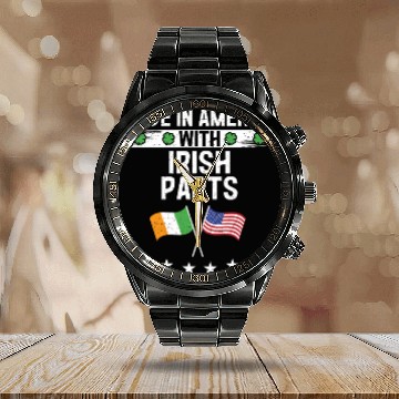 Discover Made In America With Irish Parts Calendar Steel Band Watch