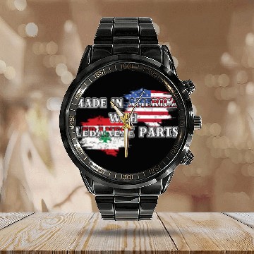 Discover Made In America With Lebanese Parts US Calendar Steel Band Watch