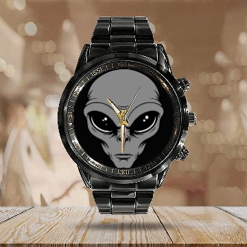 Discover Grey Alien Calendar Steel Band Watch