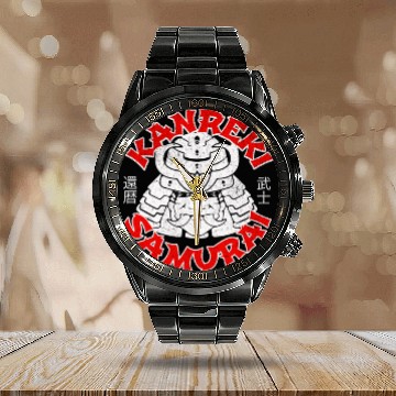 Discover Kanreki 60th Birthday Japanese Samurai Calendar Steel Band Watch