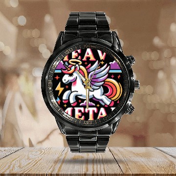 Discover Heavy Metal Unicorn Calendar Steel Band Watch