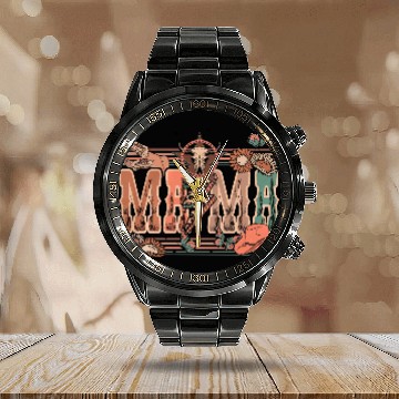 Discover Western Boho Mama Calendar Steel Band Watch