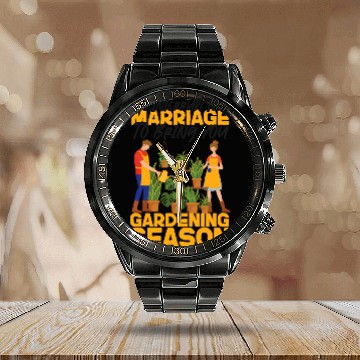 Discover Plant Lover Gardening Husband Wife Calendar Steel Band Watch