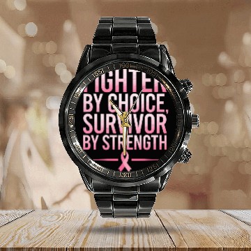 Discover Cancer Survivor Chemotherapy Chemo Beat Cancer Calendar Steel Band Watch