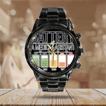 Discover Battery Of A Medical Assistant 3 Calendar Steel Band Watch