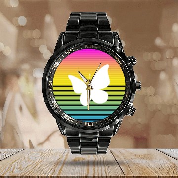 Discover Vibrant Butterfly Calendar Steel Band Watch