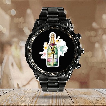 Discover Funny Will Work For Champagne Bubbly Wedding Bride Calendar Steel Band Watch