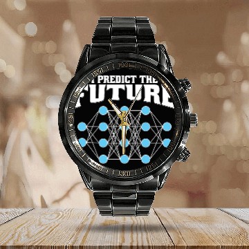 Discover I Predict the Future – AI, Neural Network, Data Calendar Steel Band Watch