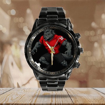 Discover Wolf footballer Calendar Steel Band Watch