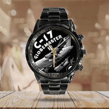 Discover RAAF C-17 Globemaster – Heavy Airlift Power Calendar Steel Band Watch