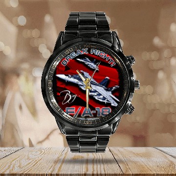 Discover F/A18 Super Hornet Us Air Force Fighterjet Calendar Steel Band Watch