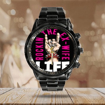 Discover Rockin The Ex-Wife Life Divorce Calendar Steel Band Watch