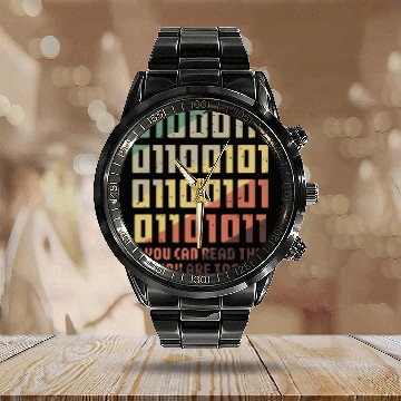 Discover Science Nerd Physics Student Jokes Geek Calendar Steel Band Watch