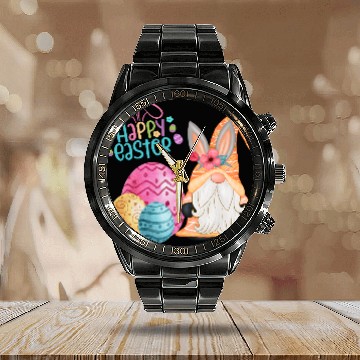 Discover Happy Easter Calendar Steel Band Watch